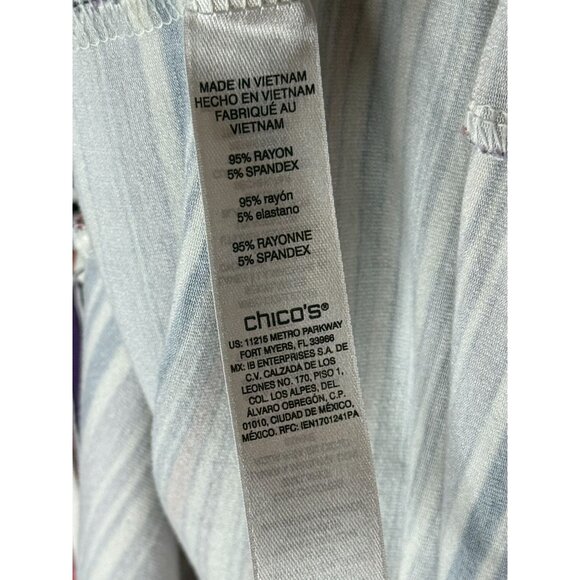 Chico’s Striped Tank Asymmetrical Dress Size 0 Small Stretch Casual - Picture 7 of 12